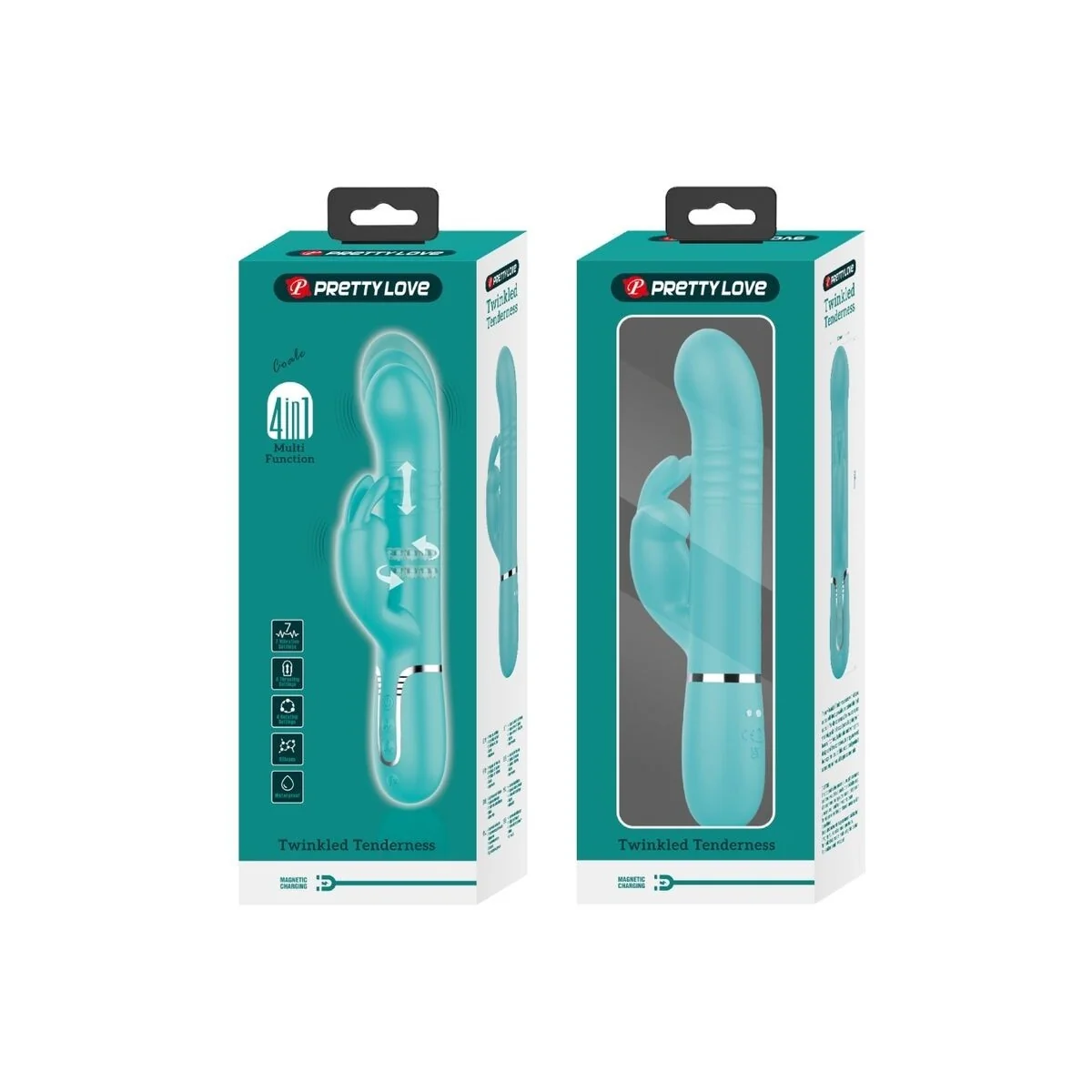Coale Rabbit Vibrator Perlen Aquagrün von Pretty Love Flirtation kaufen | Fesselliebe