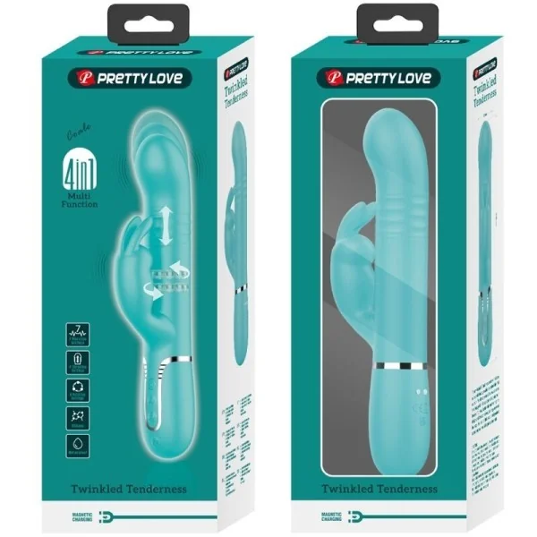 Coale Rabbit Vibrator Perlen Aquagrün von Pretty Love Flirtation kaufen | Fesselliebe