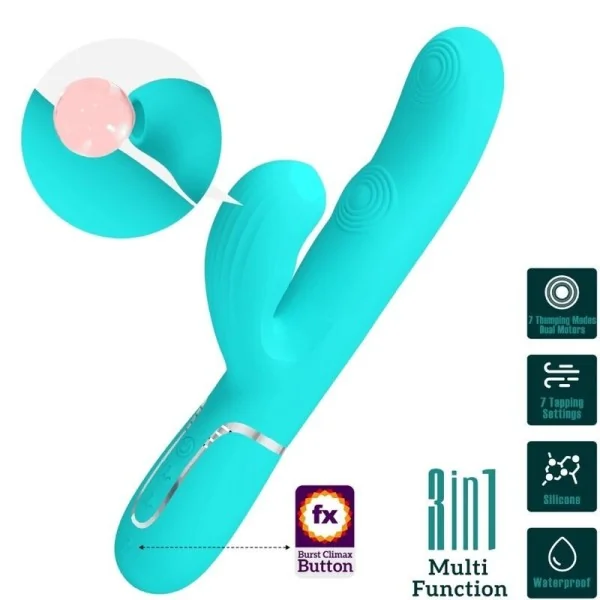 Perlita Multifunktions-3-In-1-G-Punkt-Vibrator Aqua Grün von Pretty Love Flirtation kaufen | Fesselliebe