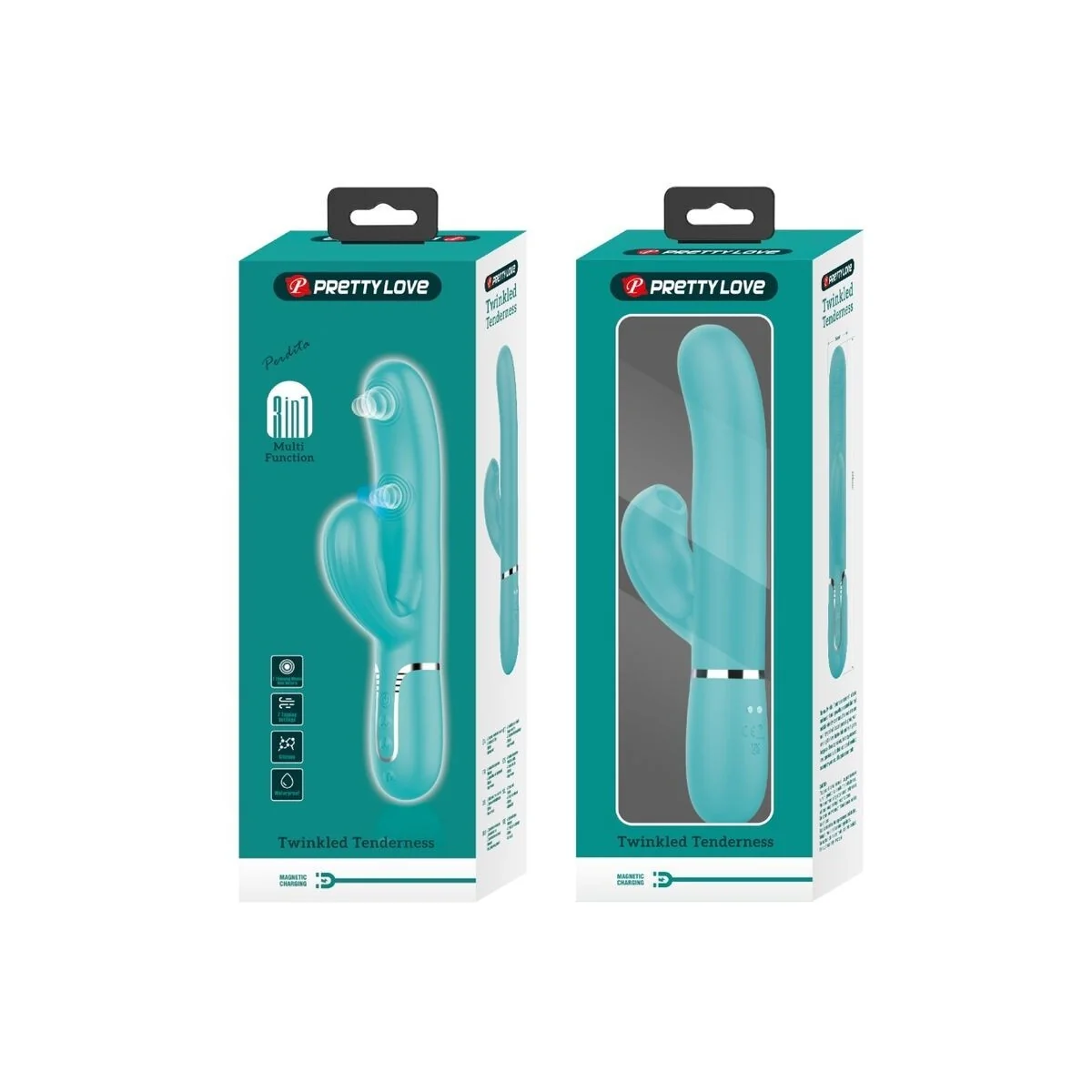 Perlita Multifunktions-3-In-1-G-Punkt-Vibrator Aqua Grün von Pretty Love Flirtation kaufen | Fesselliebe
