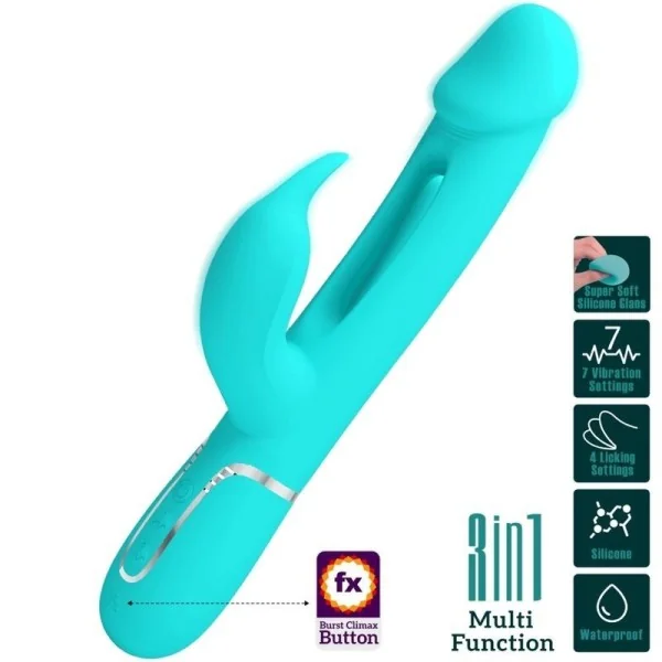 Dejon Rabbit Vibrator 3 in 1 Multifunktions-Aquagrün von Pretty Love Flirtation kaufen | Fesselliebe