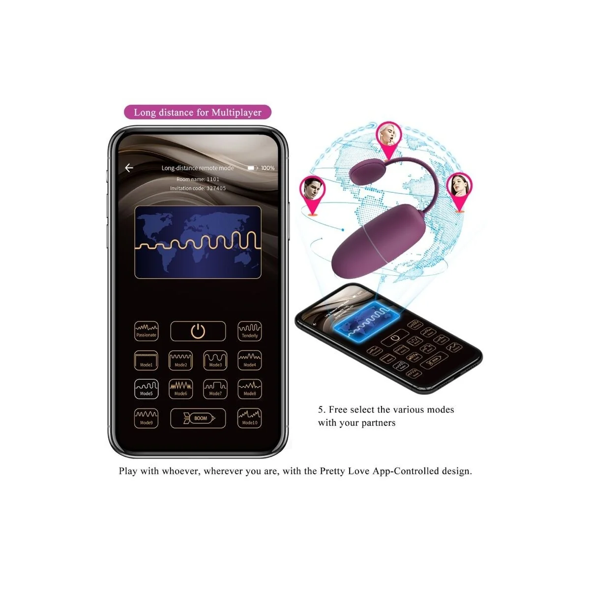 Nymph Vibrierendes Ei App-Gesteuert Lila von Pretty Love Bottom kaufen | Fesselliebe