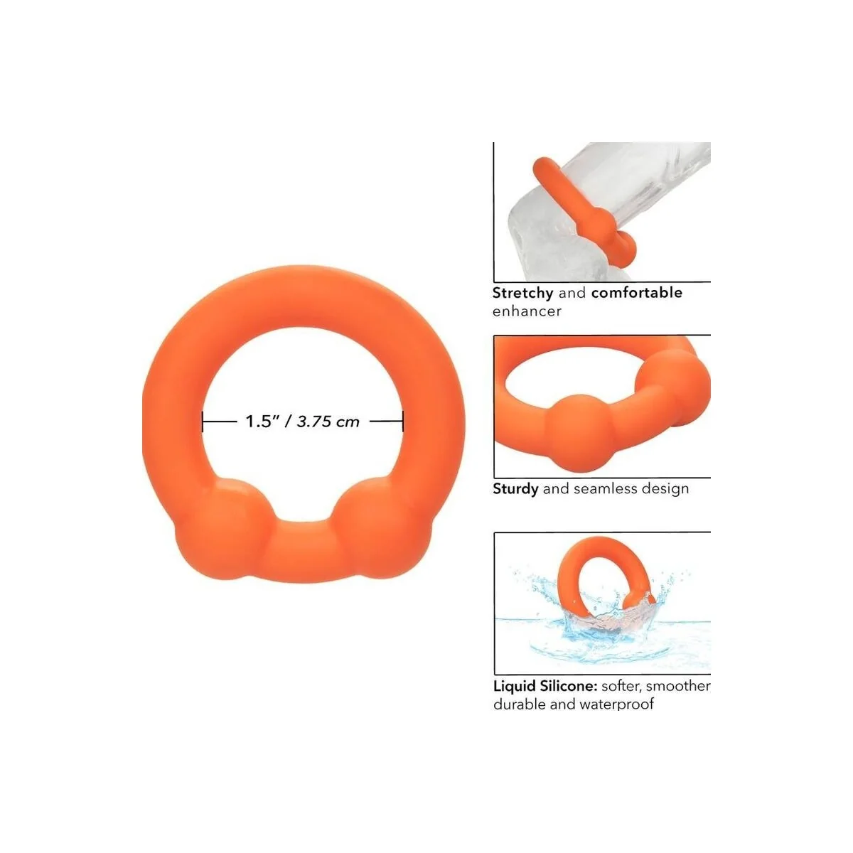 Alpha Dual Ball Ring Orange von Calexotics kaufen | Fesselliebe