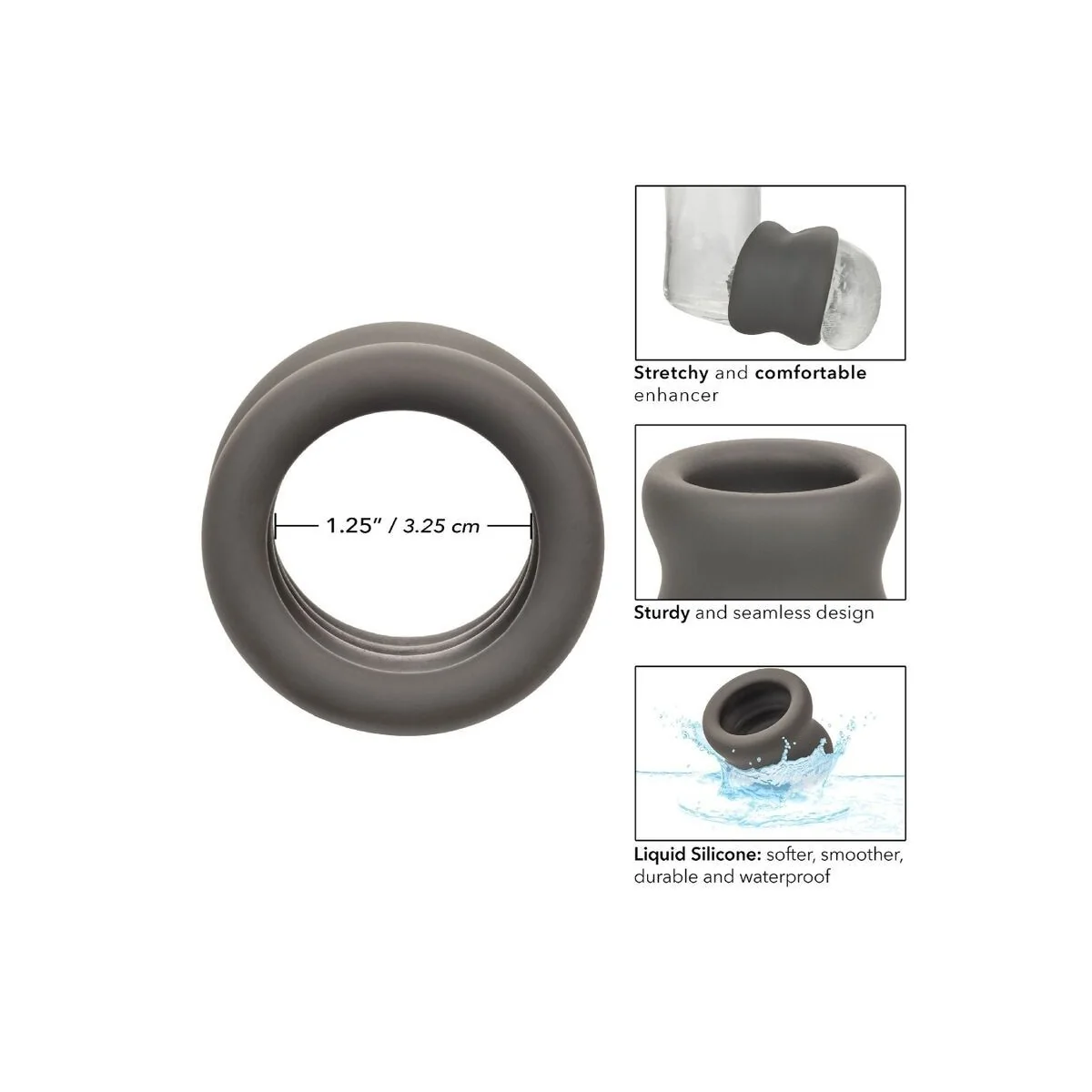 Alpha Scrotum Dehnungsring Schwarz von Calexotics kaufen | Fesselliebe