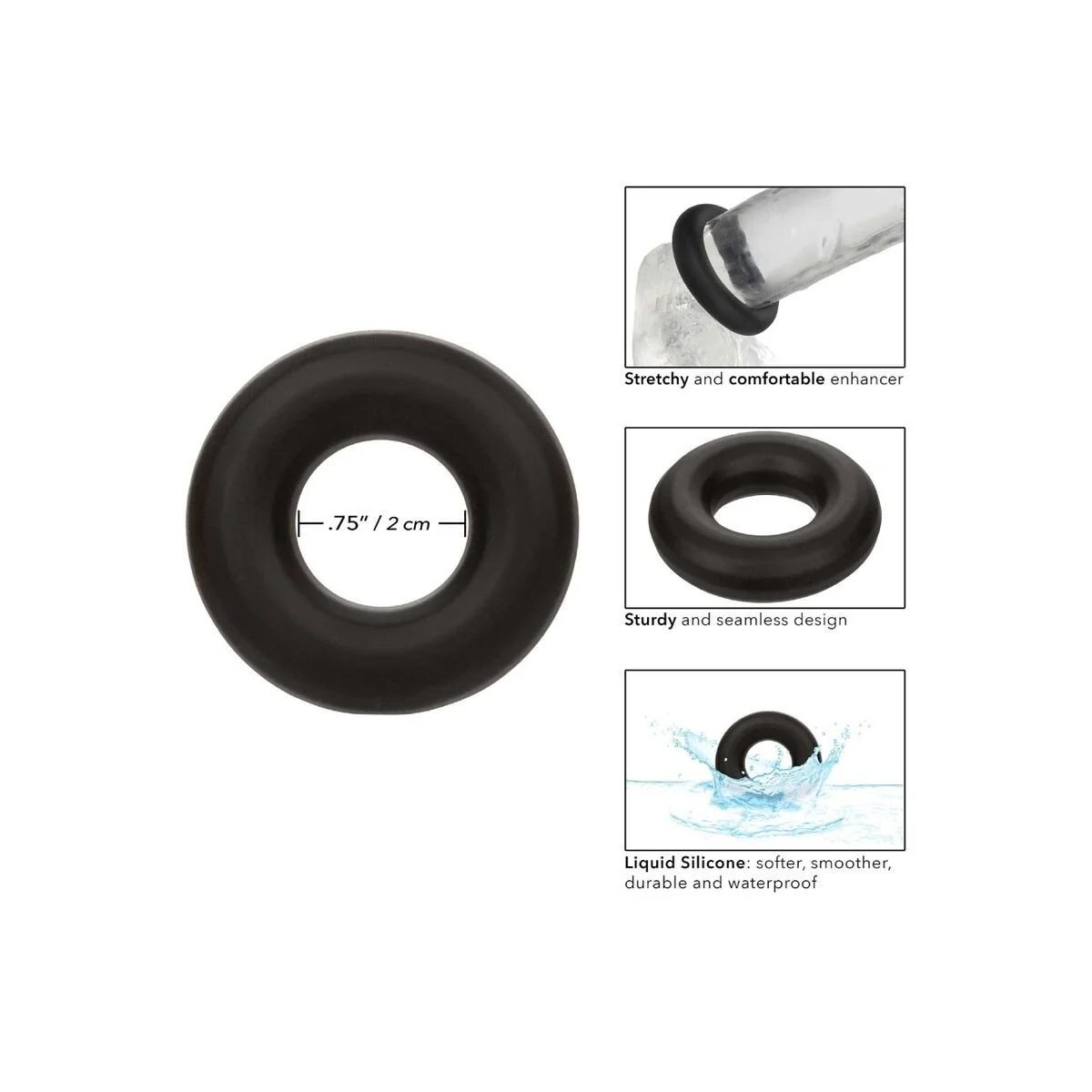 Alpha Prolong Medium Ring Schwarz von Calexotics kaufen | Fesselliebe