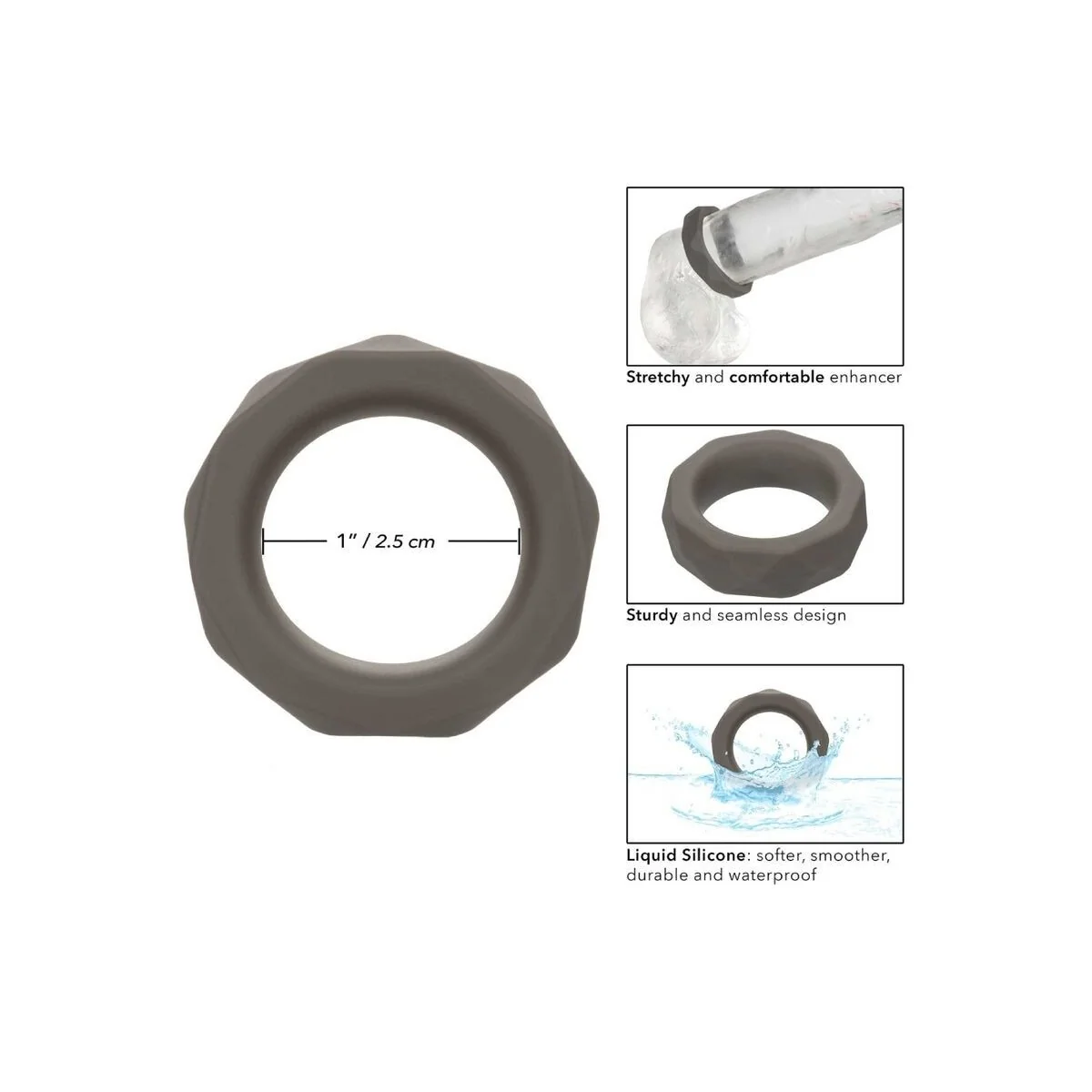 Alpha Prolong Prismatischer Ring Grau von Calexotics kaufen | Fesselliebe