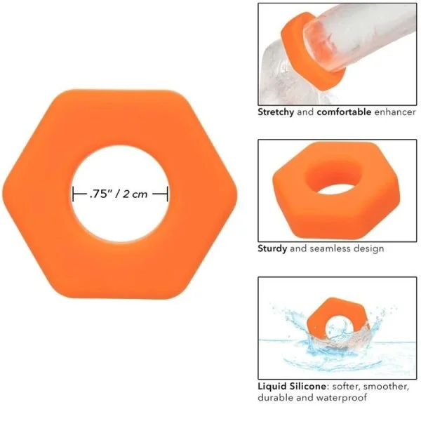 Alpha Prolong Sexagon Ring Orange von Calexotics kaufen | Fesselliebe