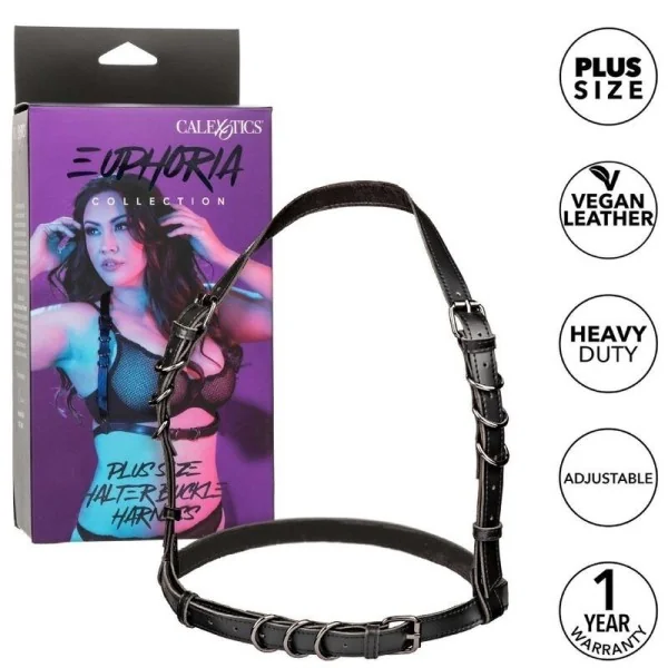 Euphoria Plus Size Halter Buckle Harness Schwarz von Calexotics kaufen | Fesselliebe
