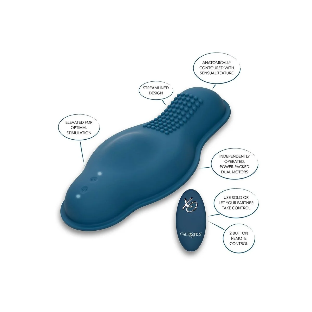 Rider Massager Doppelmotor mit Fernbedienung Blau von Calexotics kaufen | Fesselliebe