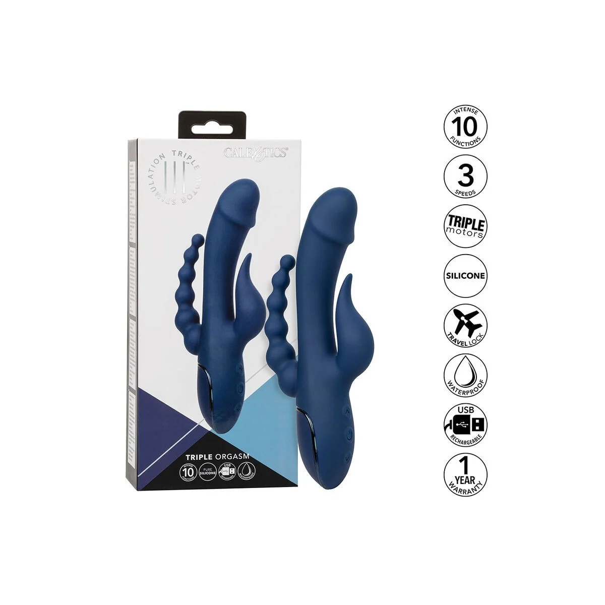 Vibrator Dreifach-Orgasmus Blau von Calexotics kaufen | Fesselliebe