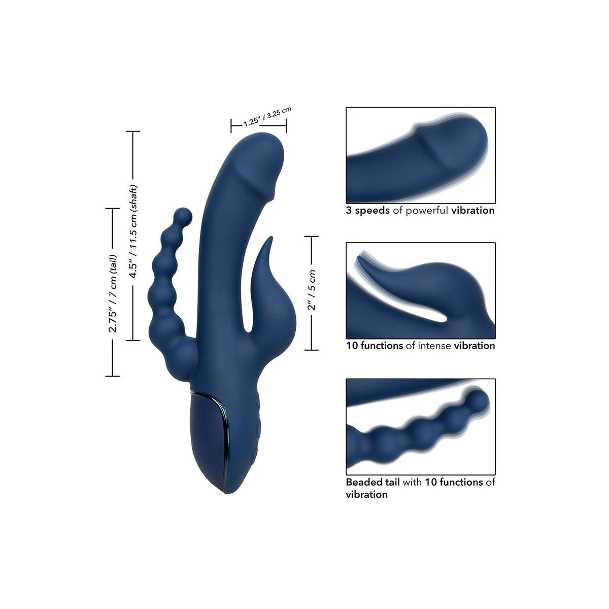 Vibrator Dreifach-Orgasmus Blau von Calexotics kaufen | Fesselliebe