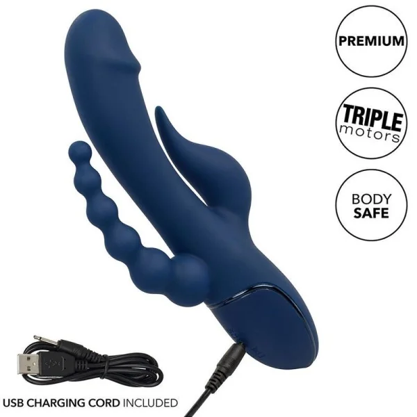 Vibrator Dreifach-Orgasmus Blau von Calexotics kaufen | Fesselliebe