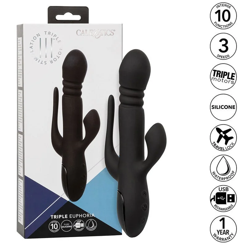 Vibrator Triple Euphoria Schwarz von Calexotics kaufen | Fesselliebe 2
