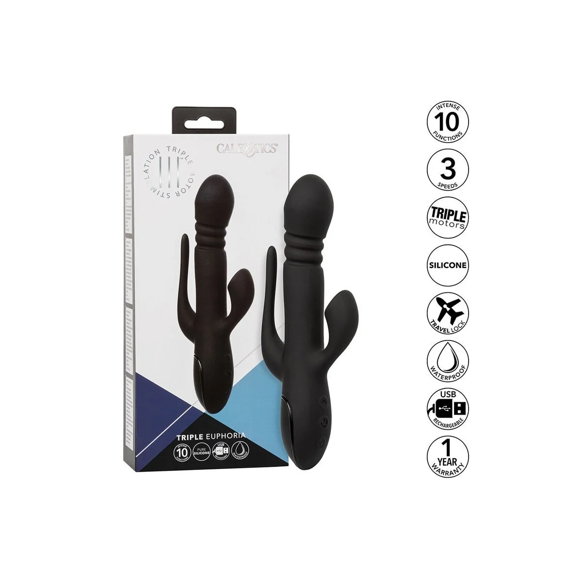 Vibrator Triple Euphoria Schwarz von Calexotics kaufen | Fesselliebe