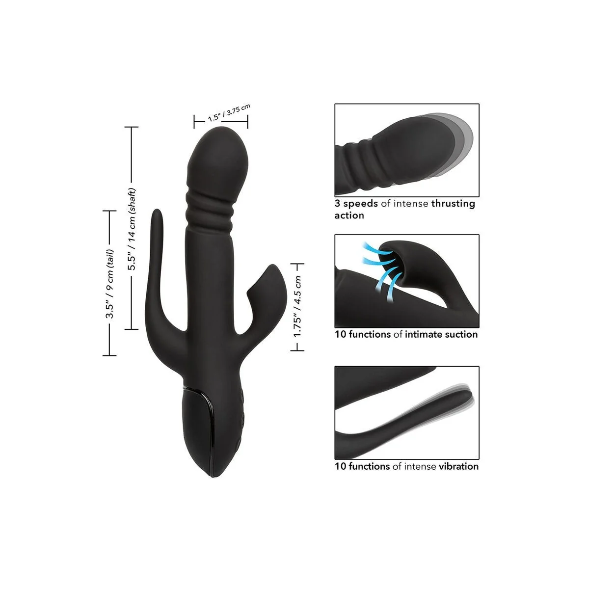 Vibrator Triple Euphoria Schwarz von Calexotics kaufen | Fesselliebe
