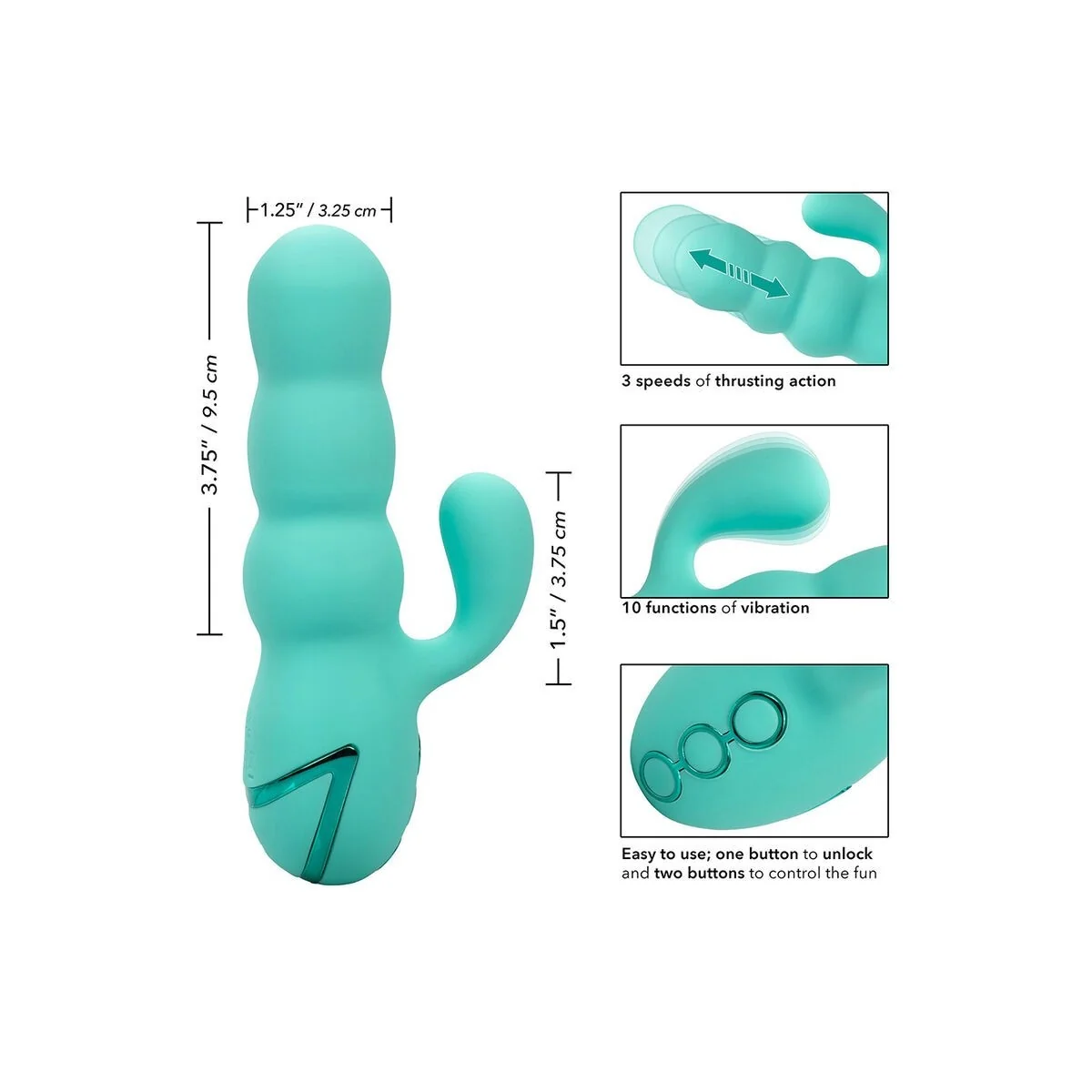 Del Mar Diva Vibrator Rabbir Aqua Grün von California Dreaming von Calexotics kaufen | Fesselliebe