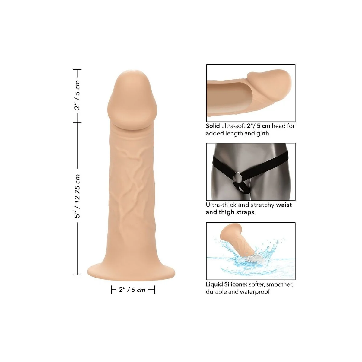 Performance Maxx Lebensechte Verlngerung mit Gurt, Helle Beige von Calexotics kaufen | Fesselliebe