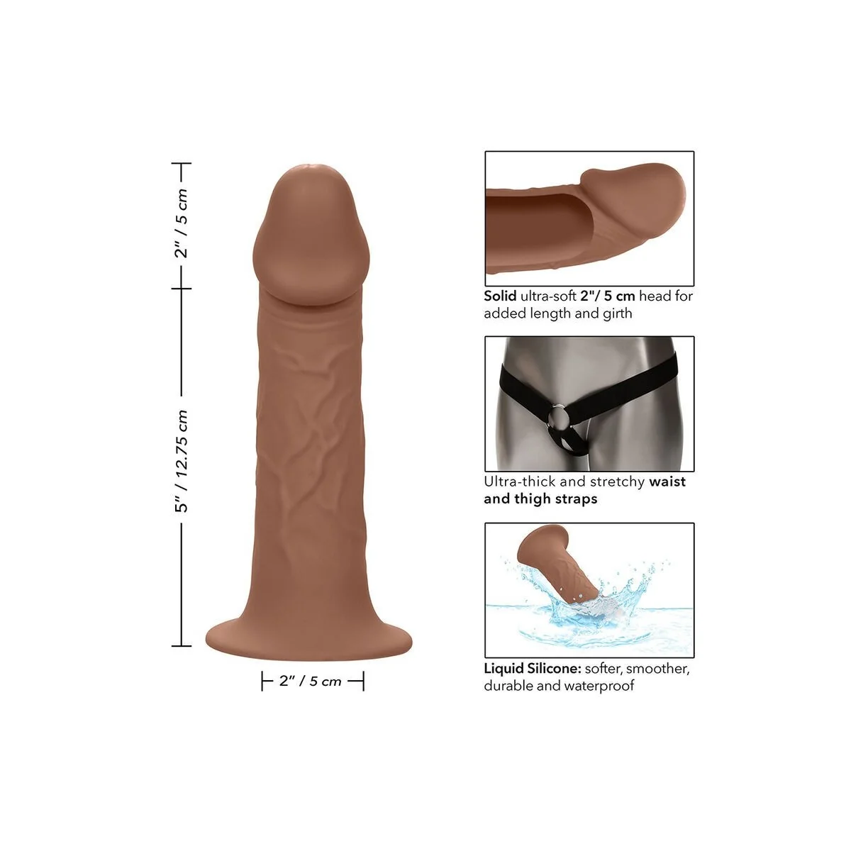 Performance Maxx Lebensechte Verlngerung mit Geschirr, Braun von Calexotics kaufen | Fesselliebe