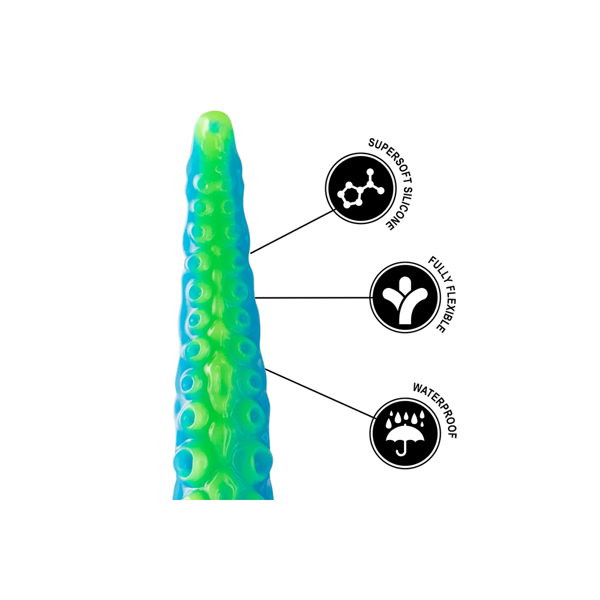Scylla Fluoreszierender Dünner Tentakel-Dildo, Grosse Größe von Epic kaufen | Fesselliebe