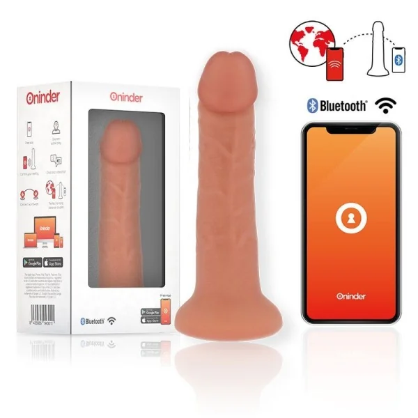 Grosser Bogotá-Vibratordildo, 9 Geschwindigkeiten, Natürlich, 22 cm -O- 4,5 cm - mit kostenloser App von Oninder kaufen | Fesselliebe