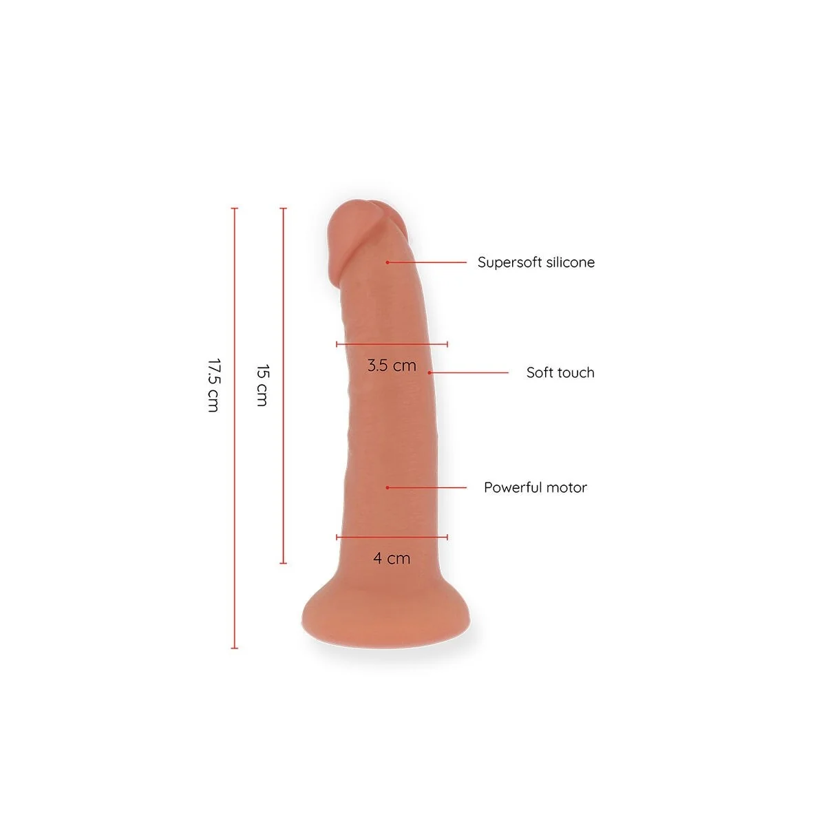 Kleiner Bogotá-Vibratordildo 9 Geschwindigkeiten Natürlich 17.5 cm -O- 4 cm - mit kostenloser App von Oninder kaufen | Fesselliebe