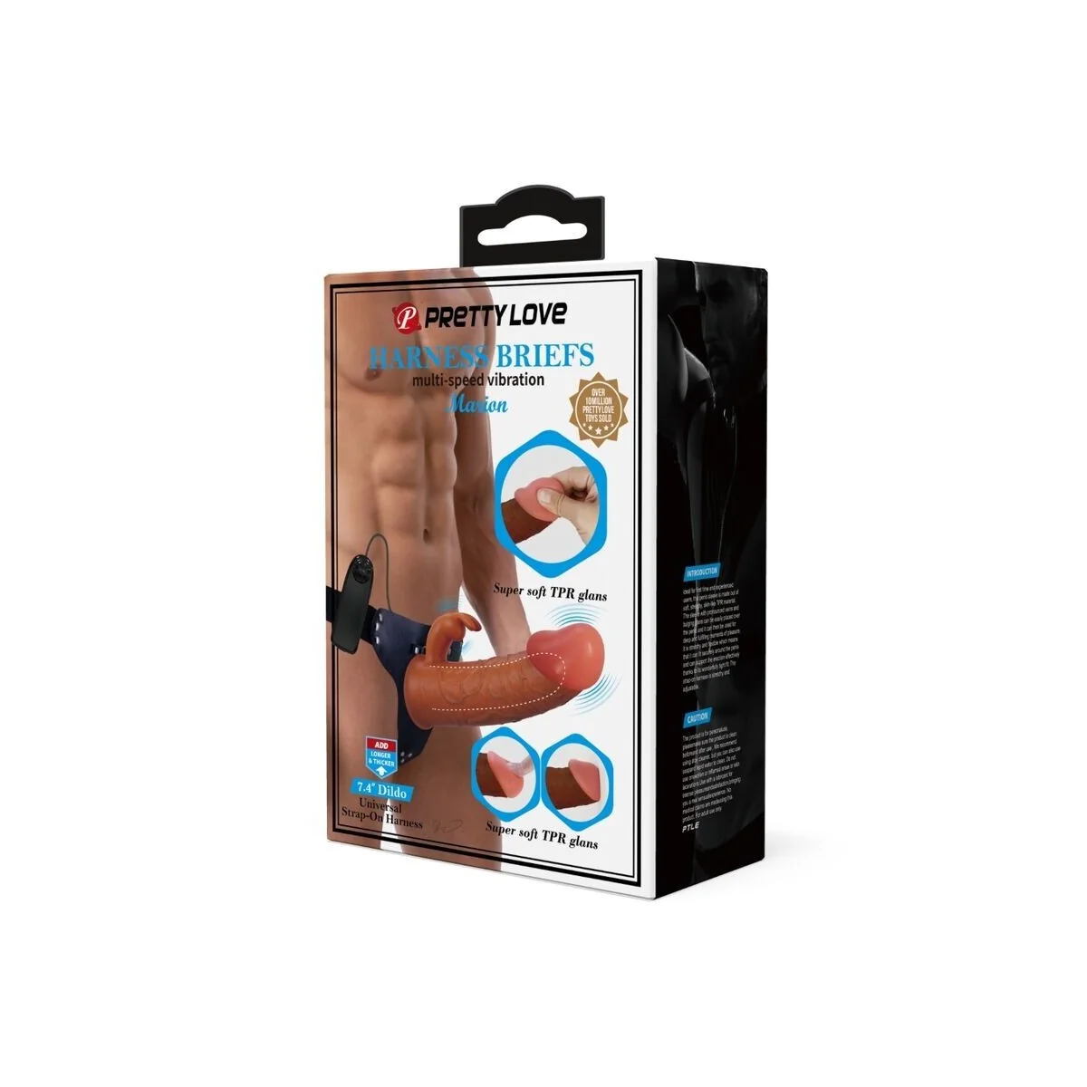 Marion Harness Universal Slip mit Vibrationsdildo 19 cm Braun von Pretty Love kaufen | Fesselliebe