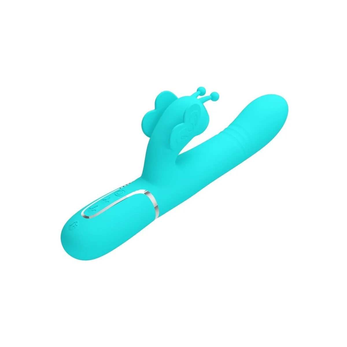 Multifunktions-Kaninchenvibrator 4 in 1 Schmetterling Aquagrün von Pretty Love Flirtation kaufen | Fesselliebe