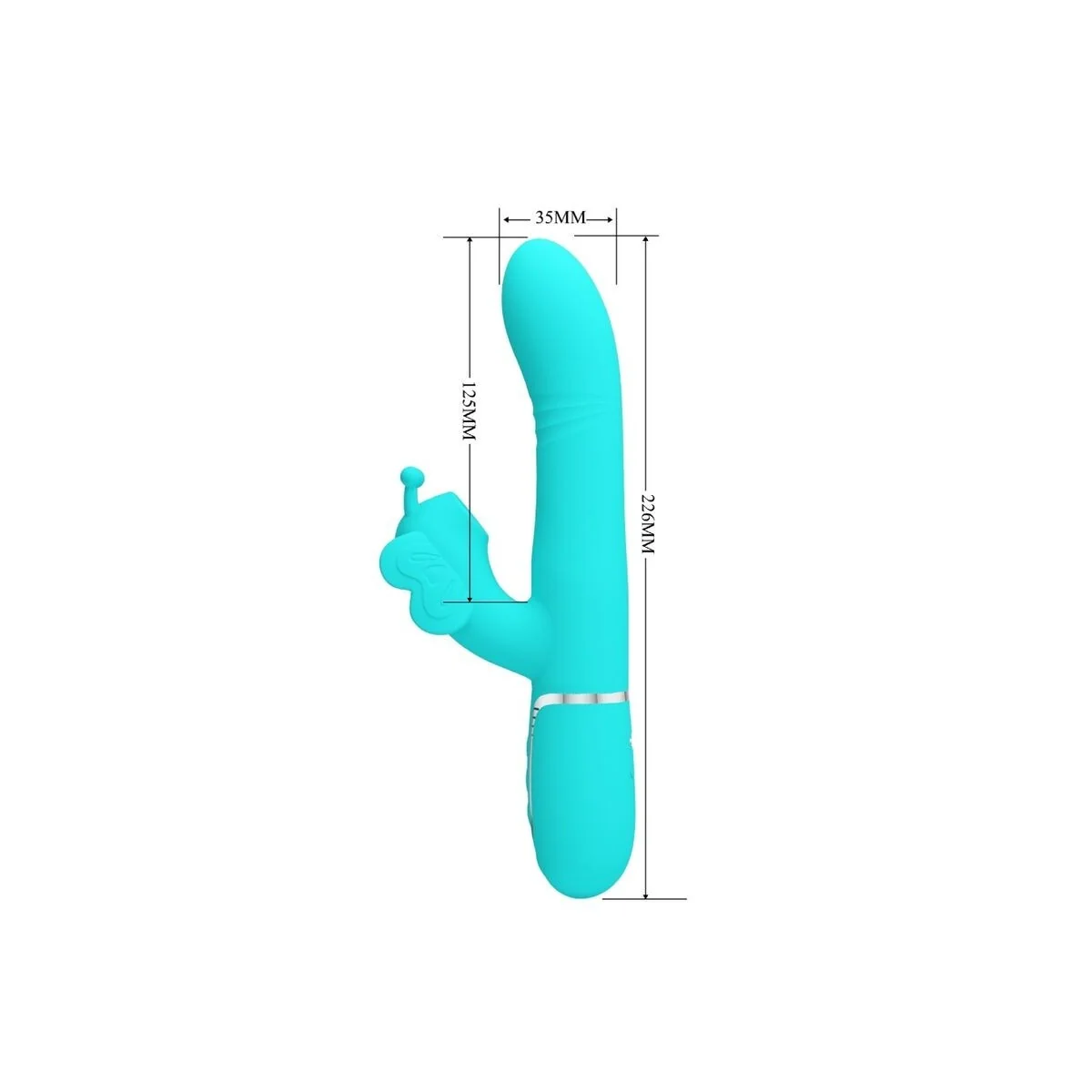 Multifunktions-Kaninchenvibrator 4 in 1 Schmetterling Aquagrün von Pretty Love Flirtation kaufen | Fesselliebe