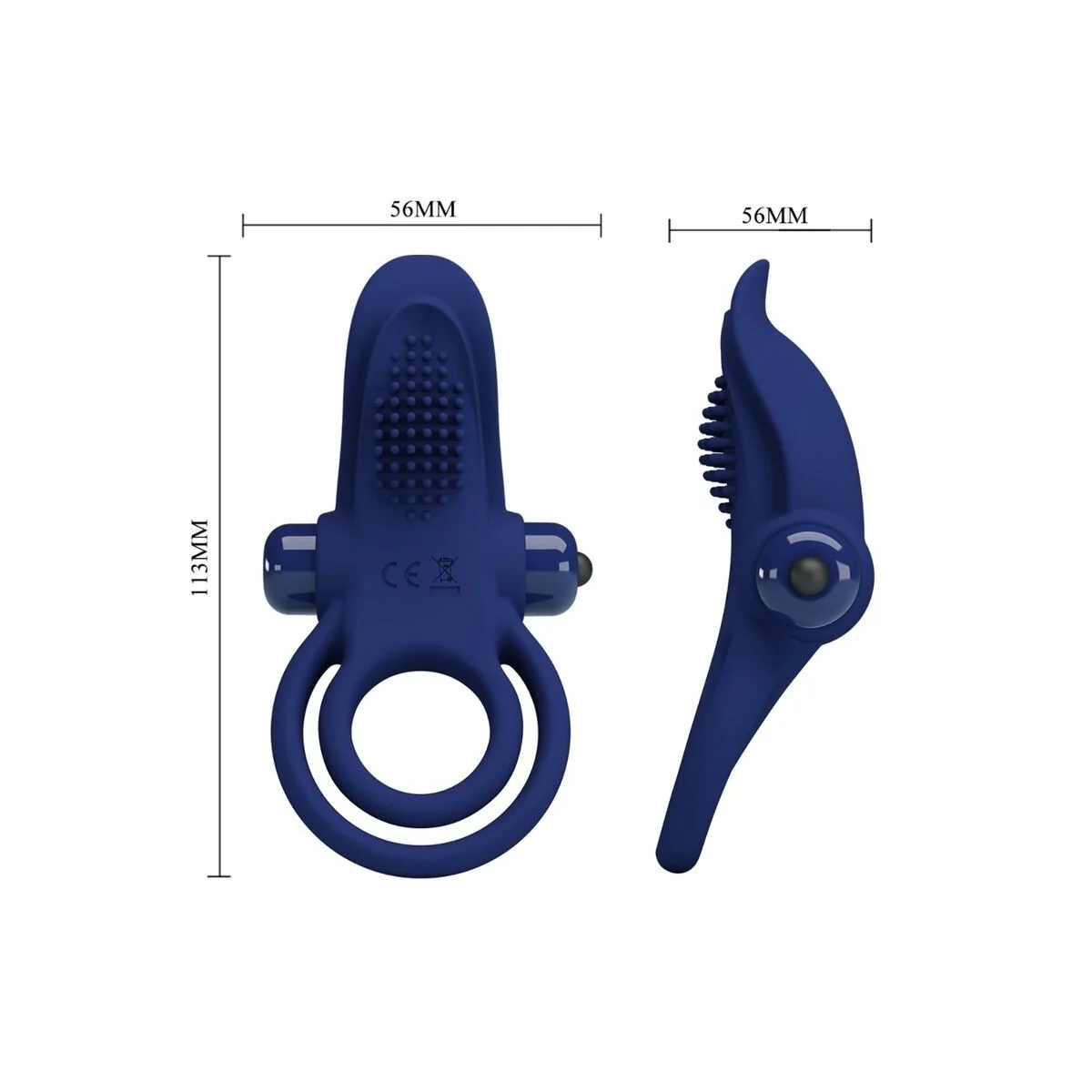 Bronson Doppelring mit Vibration Blau von Pretty Love Male kaufen | Fesselliebe