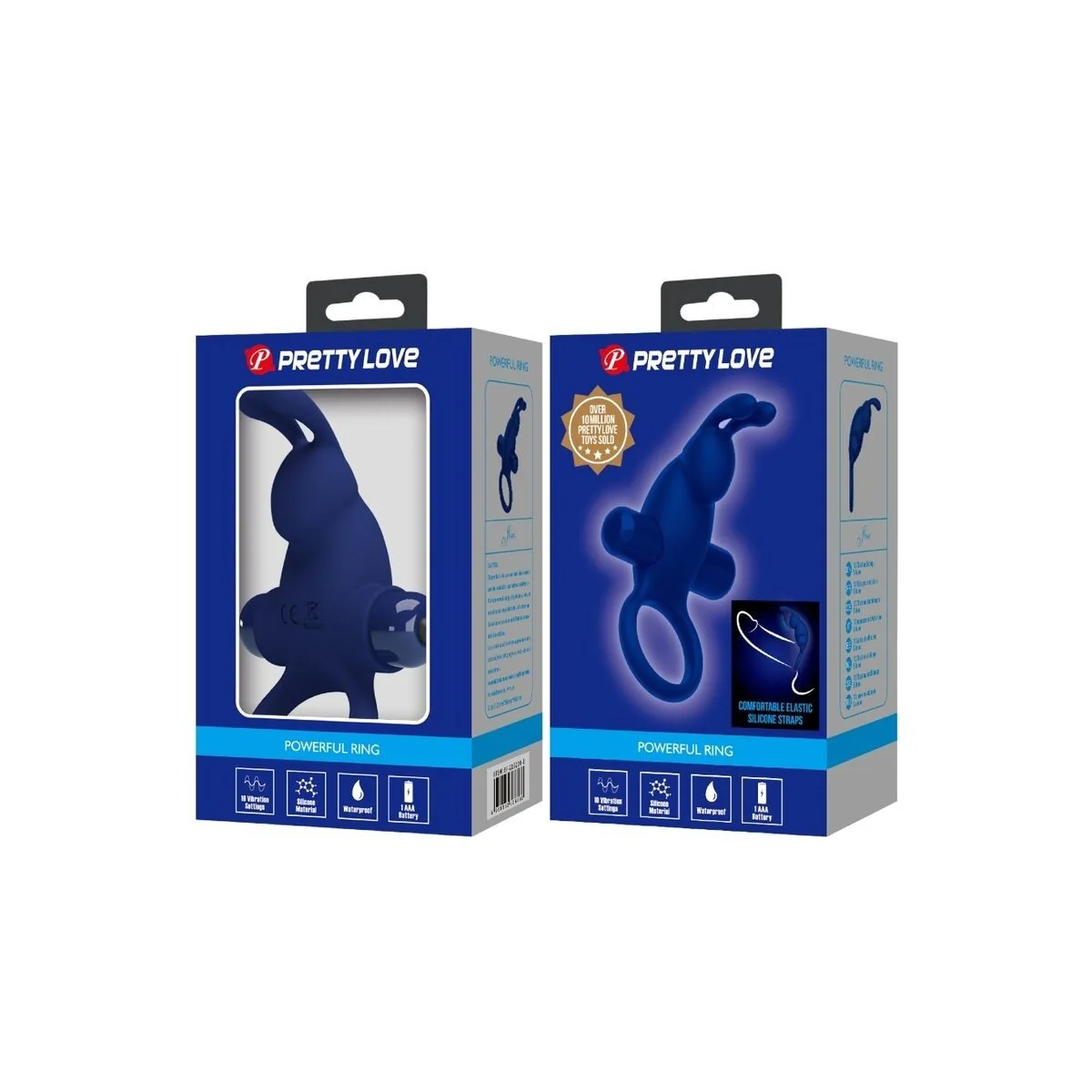 Jiro Kaninchenring mit Vibration Blau von Pretty Love Male kaufen | Fesselliebe