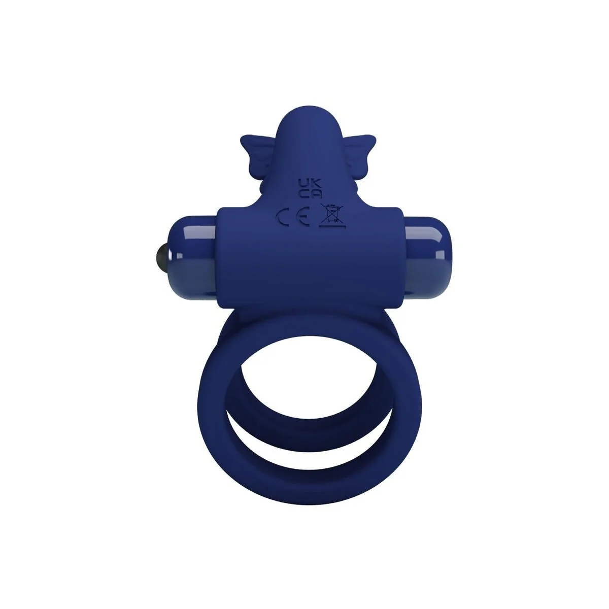 Jamele Doppelring mit Vibration & Schmetterlingstimulator Blau von Pretty Love Male kaufen | Fesselliebe
