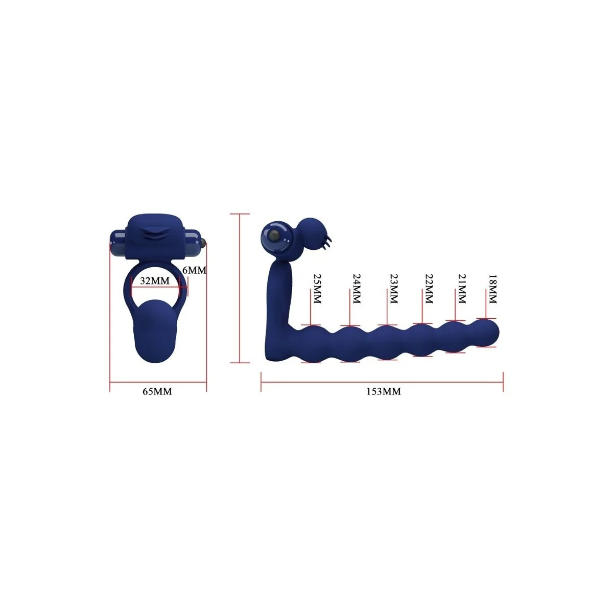 Ajmal Vibrationsring mit Stecker Blau von Pretty Love Male kaufen | Fesselliebe