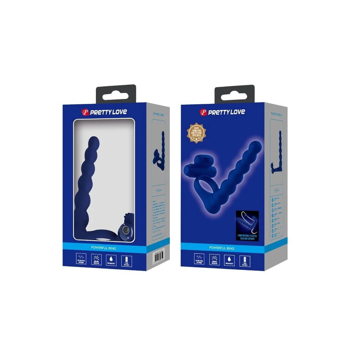 Ajmal Vibrationsring mit Stecker Blau von Pretty Love Male kaufen | Fesselliebe