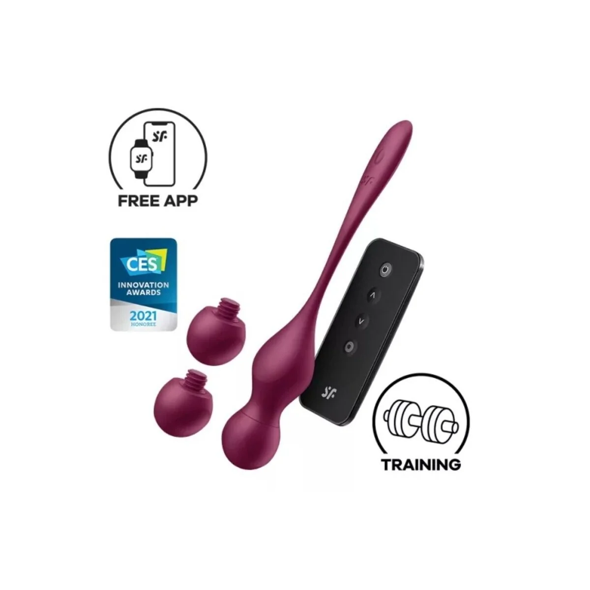 Love Birds Vary Vibrierende Kugeln mit kostenloser App Weinrot von Satisfyer Vibrator kaufen | Fesselliebe