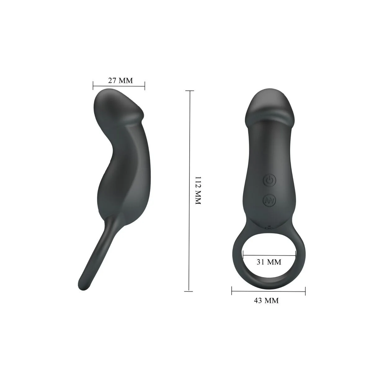 Trae Vibrationsring mit Schwarzem Stimulator von Pretty Love Male kaufen | Fesselliebe