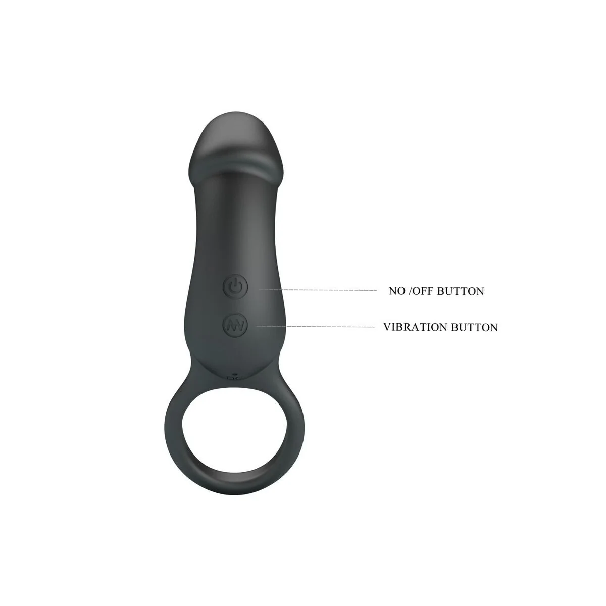 Trae Vibrationsring mit Schwarzem Stimulator von Pretty Love Male kaufen | Fesselliebe