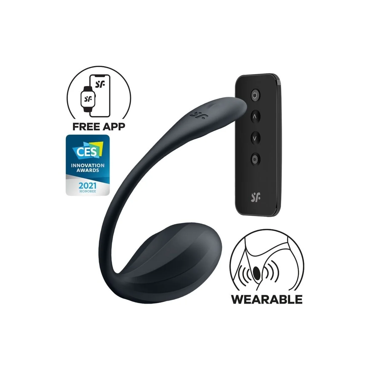 Ribbed Petal G Point Stimulator mit Fernbedienung Schwarz mit kostenloser App von Satisfyer Partner kaufen | Fesselliebe