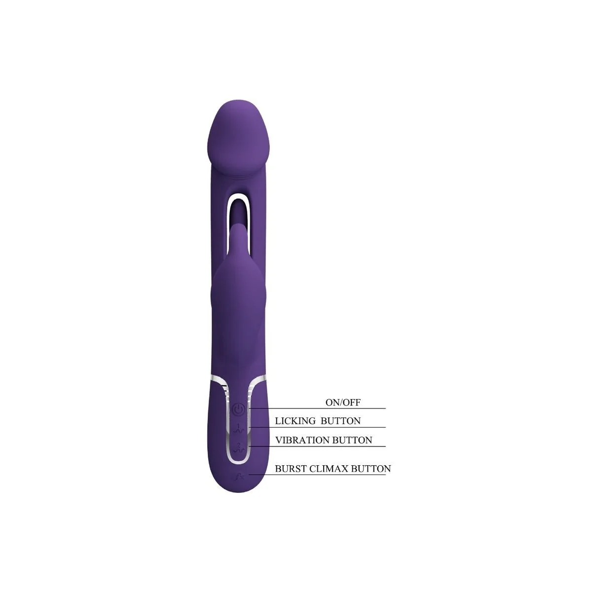 Kampas Rabbit 3 in 1 Multifunktionsvibrator mit Zunge Violett von Pretty Love Flirtation kaufen | Fesselliebe