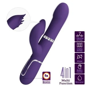 Zalin Rabbit Vibrator Perlen 4 in 1 Lila von Pretty Love Flirtation kaufen | Fesselliebe