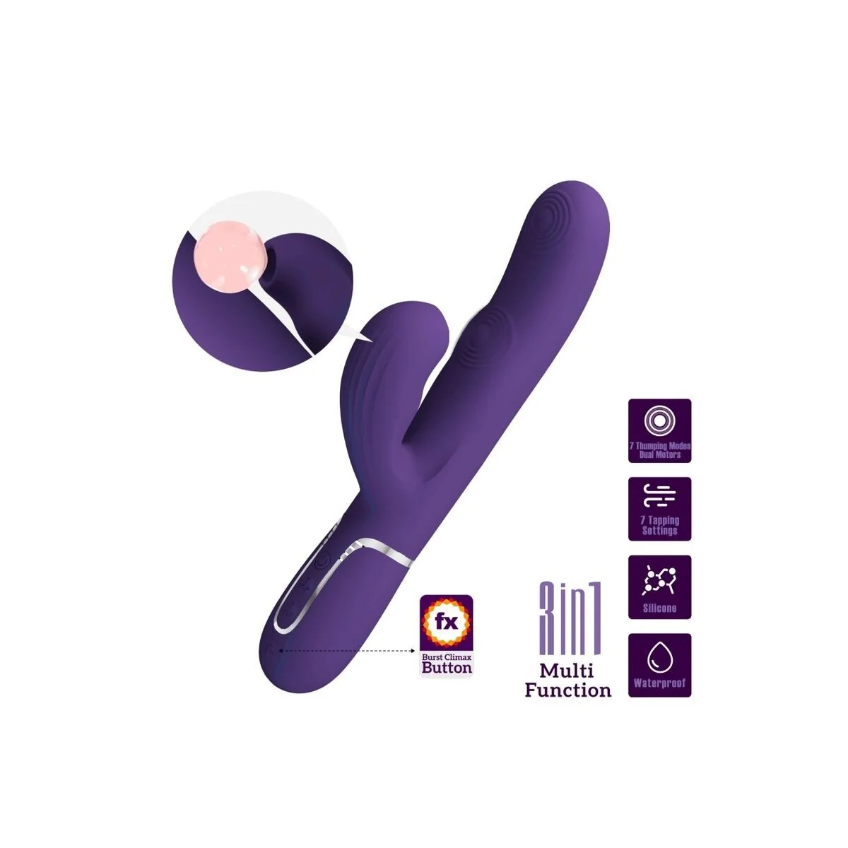 Perlita G-Spot Vibrator 3 in 1 Multifunktions-Lila von Pretty Love Flirtation kaufen | Fesselliebe