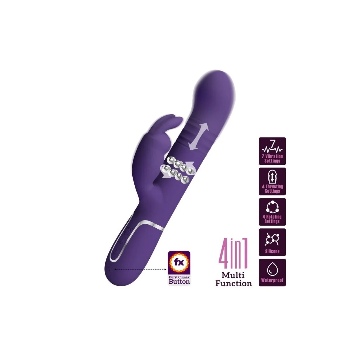 Coale Rabbit Vibrator 4 in 1 Lila von Pretty Love Flirtation kaufen | Fesselliebe
