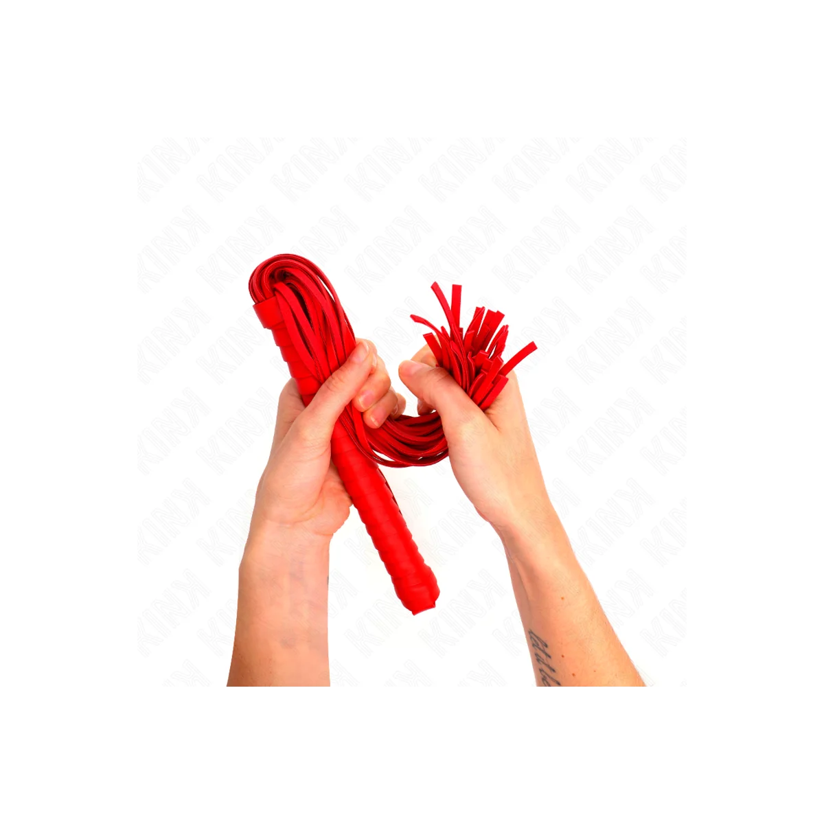 Peitsche mit Rotem Strukturiertem Griff 48,5 cm von Kink Impact & Touch kaufen | Fesselliebe