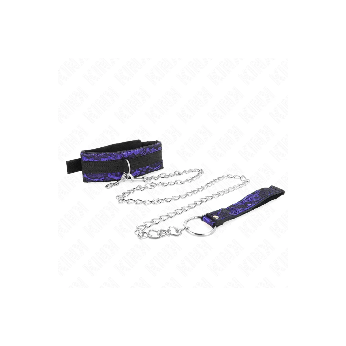 Kurze Halskette aus Samtspitze mit Gürtel 105 cm mit Nylonbesatz 44 X 5,5 cm von Kink Collar & Gag kaufen | Fesselliebe