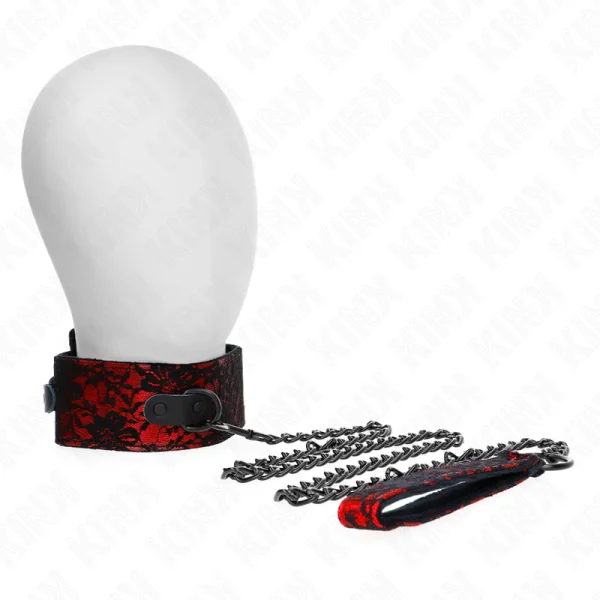Spitzenkette mit Gürtel mit Echtledergürtel 105 cm / 44 X 5,5 cm von Kink Collar & Gag kaufen | Fesselliebe