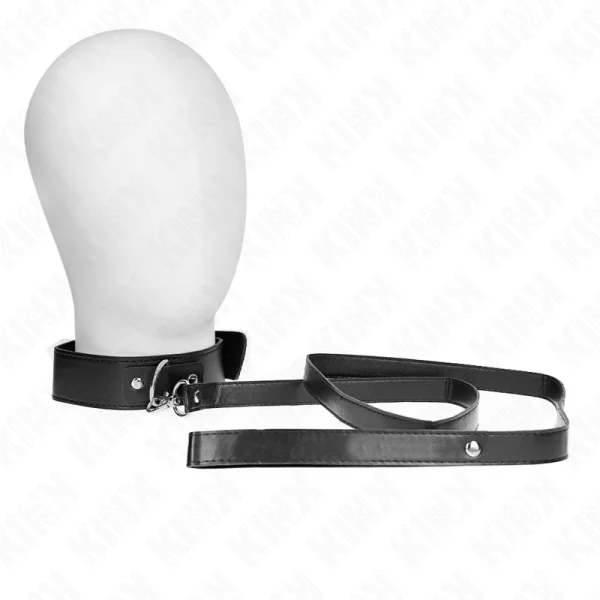 Halskette mit Gürtel 116 cm Schwarz Gurt Verstellbar 32-50 cm X 8 cm von Kink Collar & Gag kaufen | Fesselliebe