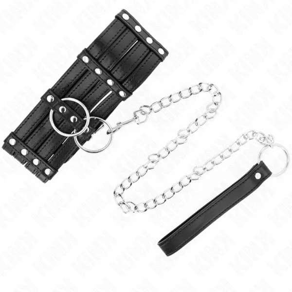 Halskette mit Gürtel 65 cm Sub Style Verstellbar 35-51 cm X 7 cm von Kink Collar & Gag kaufen | Fesselliebe