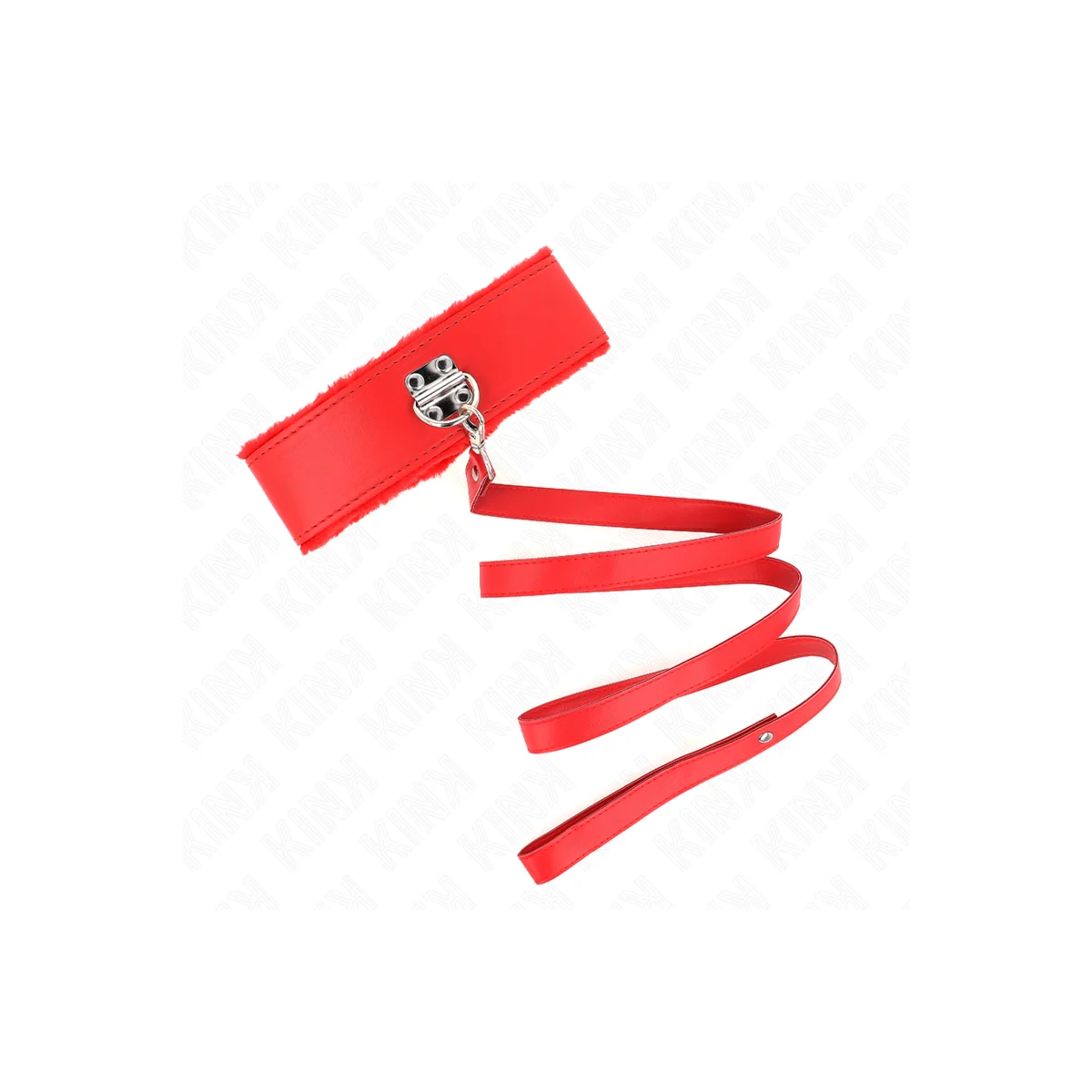 Halskette mit Leine 116 cm mit Silbernen Nieten Modell 4 Rot Verstellbar 40-48 cm X 6 cm von Kink Collar & Gag kaufen | Fesselliebe