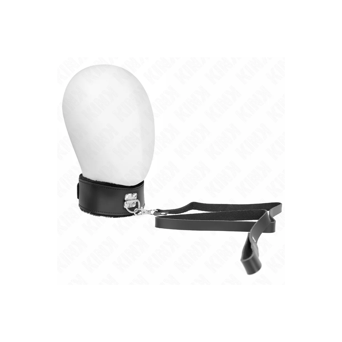 Halskette mit Gürtel 116 cm mit Schwarzem Lederband Verstellbar 40-48 cm X 6 cm von Kink Collar & Gag kaufen | Fesselliebe