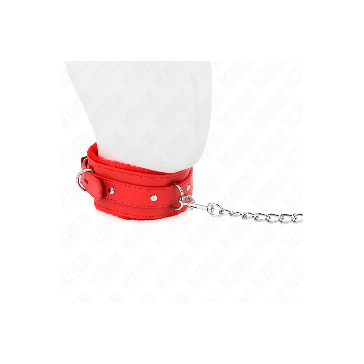 Halsband mit Leine 65 cm mit Einschränkungen Rot 36-42 cm X 5,5 cm von Kink Collar & Gag kaufen | Fesselliebe