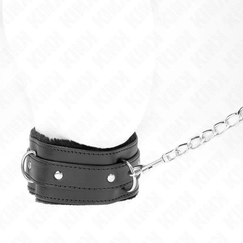 Halsband mit Leine 65 cm mit Einschränkungen Schwarz 36-42 cm X 5,5 cm von Kink Collar & Gag kaufen | Fesselliebe 2
